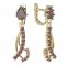BG garnet earring 501-57 - Metal: Silver - gold plated 925, Stone: Moldavit and garnet