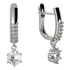 BG zlaté náušnice 1295 Bílé zlato - 585 Diamant