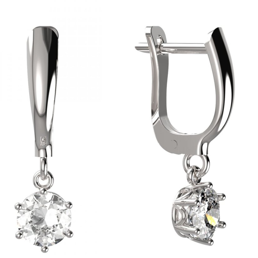 BG zlaté náušnice 1295 Bílé zlato - 585 Diamant