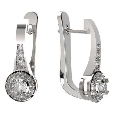 BG zlaté náušnice 651 Bílé zlato - 585 Diamant