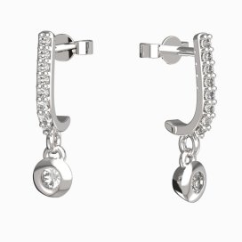 BG zlaté diamantové náušnice 737 Bílé zlato - 585 Diamant lab-grown