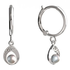 BeKid dětské náušnice 1242 s bílou perlou Bílé zlato - 585 Diamant