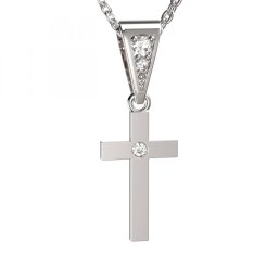 BG zlatý přívěšek křížek 1103 Bílé zlato - 585 Diamant