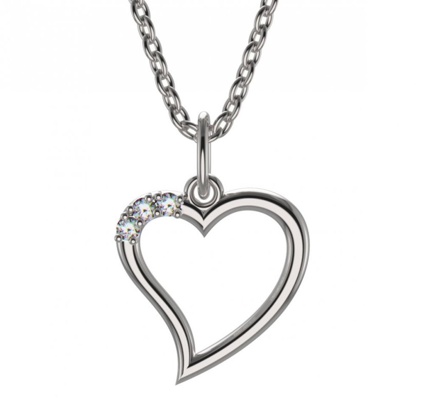 BeKid dětský přívěšek srdíčko 1165o Bílé zlato - 585 Diamant