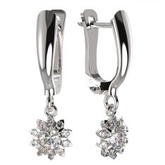 BG zlaté diamantové náušnice 987 Bílé zlato - 585 Diamant lab-grown