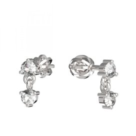 BG zlaté diamantové náušnice 785 Bílé zlato - 585 Diamant lab-grown