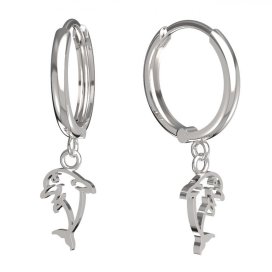 BeKid dětské náušnice delfínek 1183- Bílé zlato - 585