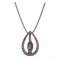 BG pendant oval 483-90 - Metal: Silver 925 - rhodium, Stone: Garnet
