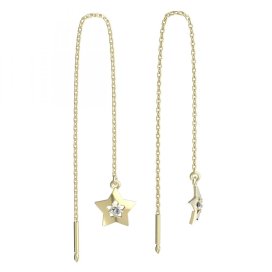 BG zlaté náušnice hvězdička 824 Žluté zlato - 585 Diamant
