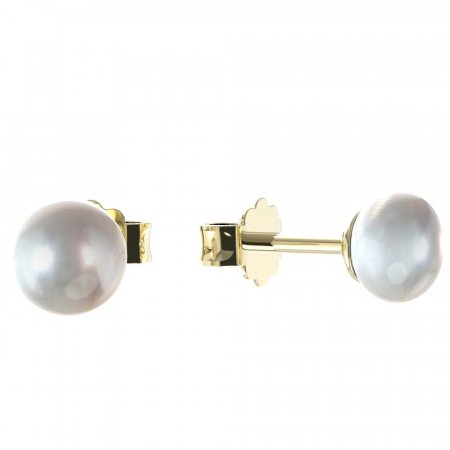 BeKid dětské náušnice 1291 s perlou - Zapínání: Řetízek 9 cm, Kov: Žluté zlato 585, Perla: Černá