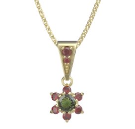 BG přívěšek 978 Stříbro 925 - pozlacené Vltavín a granát