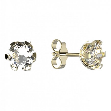 BeKid, Gold kids earrings -872 - Switching on: Brizura 0-3 roky, Metal: Yellow gold 585, Stone: White cubic zircon