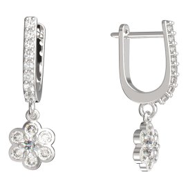 BeKid dětské náušnice šestilístek 866 Bílé zlato - 585 Diamant