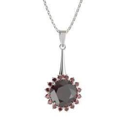 BG přívěs kruhováho tvaru 512-C Stříbro 925 - rhodium Granát