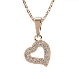 BG přívěs srdce 1576 Růžové zlato 585 (30-90dní) Bílý kubický zirkon