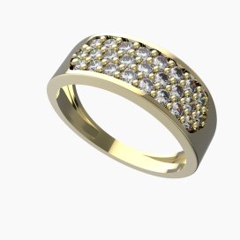 BG zlatý diamantový prstýnek 267 Žluté zlato - 585 Diamant lab-grown