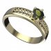 BG vltavínový prsten 875F - Kov: Žluté zlato 585, Kámen: Vltavín a  kubický zirkon