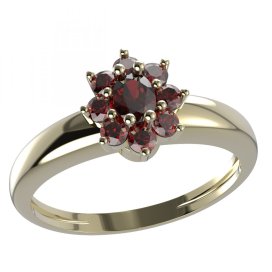 BG prsten s oválným kamenem 627-I Stříbro 925 - pozlacené Granát
