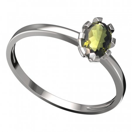 BG moldavit ring - 560C - Metal: Yellow gold 585, Stone: Moldavite