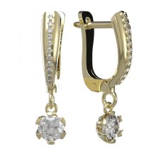 BG zlaté diamantové náušnice 870 Žluté zlato - 585 Diamant lab-grown