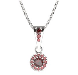 BG přívěs kulatý 452-2 Stříbro 925 - rhodium Granát