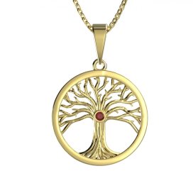 BG přívěs granát strom života 039 Stříbro 925 - pozlacené Granát