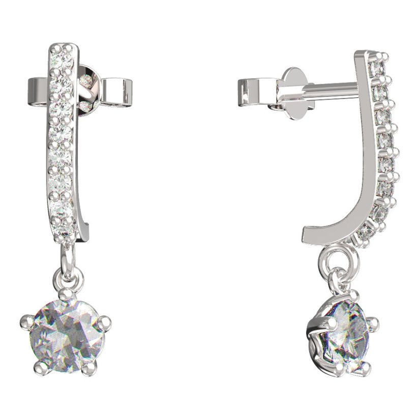BeKid dětské náušnice 874 Bílé zlato - 585 Diamant