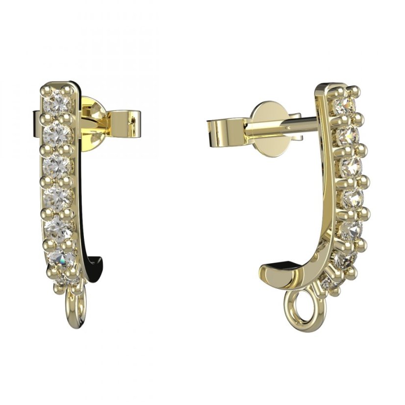 BG zlatý závěs dámské náušnice /84 Žluté zlato - 585 Diamant