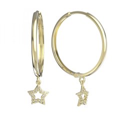 BG zlaté náušnice hvězdička 826 Žluté zlato - 585 Diamant