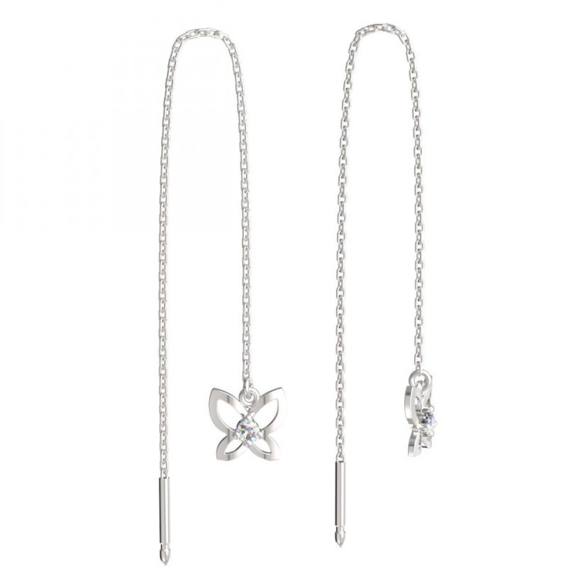 BeKid dětské náušnice motýlek 844 Bílé zlato - 585 Diamant
