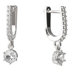 BG zlaté náušnice 1294 Bílé zlato - 585 Diamant