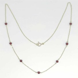 BG náhrdelník přírodní broušený granát   031B Stříbro 925 - pozlacené Granát