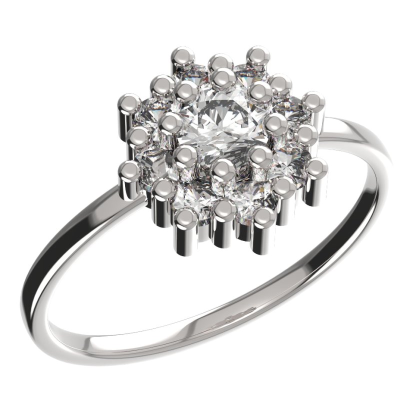 BeKid dětský prsten kytička 319 Bílé zlato - 585 Diamant