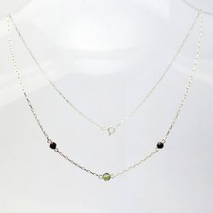 BG náhrdelník přírodní broušený vltavín  031c