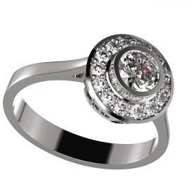 BG zlatý diamantový prstýnek 754 Bílé zlato - 585 Diamant lab-grown