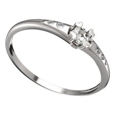 BG zlatý prstýnek 883 K Bílé zlato - 585 Diamant