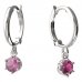 BeKid, Gold kids earrings -1294 - Switching on: Circles 12 mm, Metal: White gold 585, Stone: Pink cubic zircon