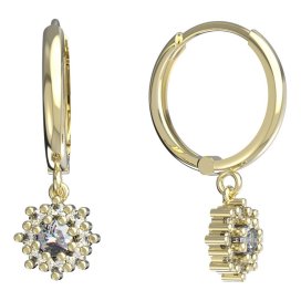 BeKid dětské náušnice kytička 319 Žluté zlato - 585 Diamant