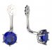 BeKid Gold earrings components 5 - Metal: White gold 585, Stone: Dark blue cubic zircon