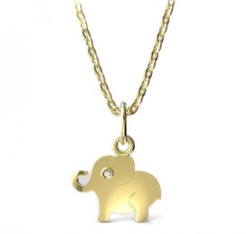 BeKid dětský zlatý přívěsek 1282 - slon Žluté zlato - 585 Diamant