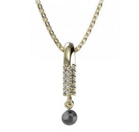 BG zlatý přívěšek 1290 s perlou Žluté zlato - 585 Bílý kubický zirkon