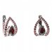 BG earring drop stone  495-90 - Metal: Silver 925 - rhodium, Stone: Garnet