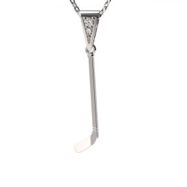 BG zlatý přívěšek Hokejka 1383 Bílé zlato - 585 Diamant