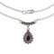 BG necklace 053 - Metal: Silver 925 - rhodium, Stone: Garnet