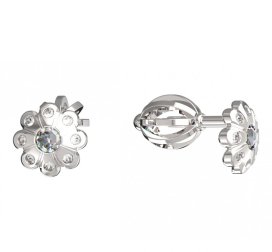 BeKid dětské náušnice kvítek 838 Bílé zlato - 585 Diamant