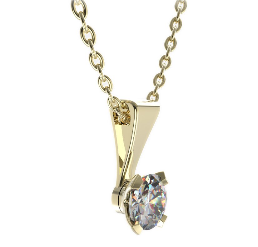 Zlatý přívěsek s diamantem, žluté zlato 585 – 558