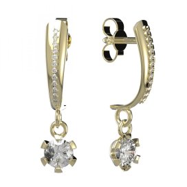 BG zlaté náušnice 556 Žluté zlato - 585 Diamant
