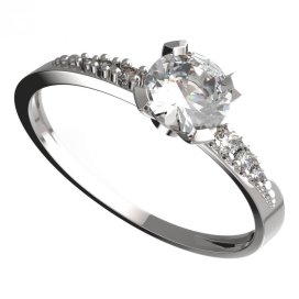BG zlatý prstýnek 558 D Bílé zlato - 585 Diamant
