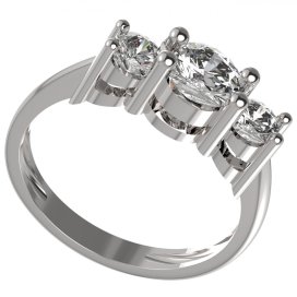 BG zlatý diamantový prsten 746 Bílé zlato - 585 Diamant lab-grown
