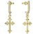 BG zlaté náušnice křížek 1109 Žluté zlato - 585 Bílý kubický zirkon